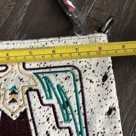 Justin Hair On Hide Thunderbird Embroidered slim shoulder bag,crossbody,Western - Picture 6 of 8